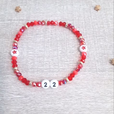 This Bracelet Was Handmade With Love Perfect Bracelet If You Are In Your "Red" Era The Bracelet Has Good Stretch! Great Gift/Accessory For A Swifite Not Affiliated With Taylor Swift Or Official Taylor Swift Merch Red Taylor Swift Bracelet, Swifty Bracelet, Swiftie Bracelets, Bracket Ideas, Taylor Bracelets, Taylor Swift Jewelry, Swift Bracelet, Swift Bracelets, Taylor Swift 22