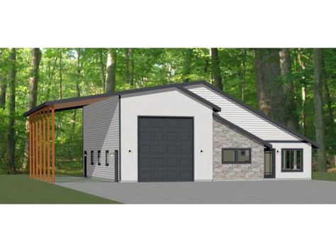 Rv Port, Shop With Living Quarters, Space Building, Garage With Living Quarters, Steel Building Homes, Rv Garage, Pole Barn House Plans, Modern Garage, Garage House Plans