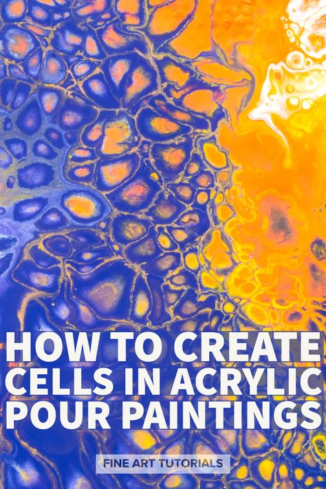 Learn how to create cells in acrylic pour paintings: discover what cells are, the science behind how they are created and how to get the best results when creating them. #acrylicpouringcells #cellsinacrylicpourpainting #acrylicpourpainting #cellpouringtechnique #acrylicpouringtechnique Acrylic Cell Painting, How To Use Pouring Medium, How To Acrylic Pour Painting Techniques, Pour Acrylic Painting Diy, How To Make Cells In Acrylic Pouring, How To Get Cells In Acrylic Pouring, Diy Acrylic Pour Painting, Cell Activator Acrylic Pour, How To Acrylic Pour