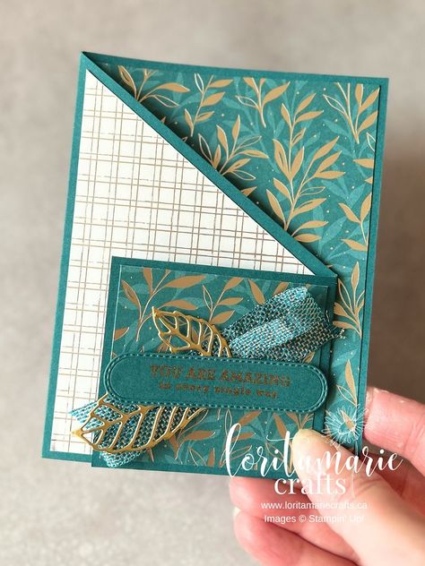 Saturday Blog Hop: Zig Zag Folds Fancy Fold Cards For Men, Z Fold Cards Tutorial, Squeeze Box Fun Fold Card, Zig Zag Cards Ideas, Lisa Cursio Cards, Zig Zag Fold Card, Female Birthday Cards Handmade Ideas, Double Easel Card Tutorial, Fancy Folded Cards