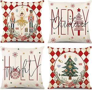 Christmas Cushion Covers, Bantal Sofa, Contemporary Christmas, Sofa Pillow Covers, Christmas Pillowcases, Christmas Cushions, Pink Christmas Tree, Throw Pillows Christmas, Christmas Tree Design