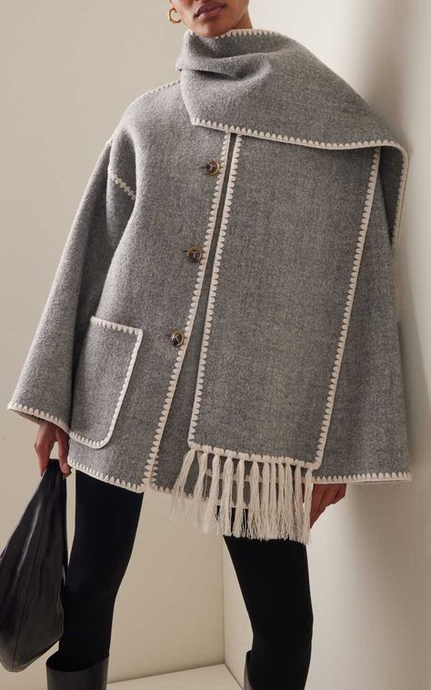 Outerwear Trends, Scarf Jacket, Wool Winter Coat, Winter Fashion Coats, Coat Trends, Blanket Coat, Grey Coat, Trendy Fall Outfits, Winter Trends