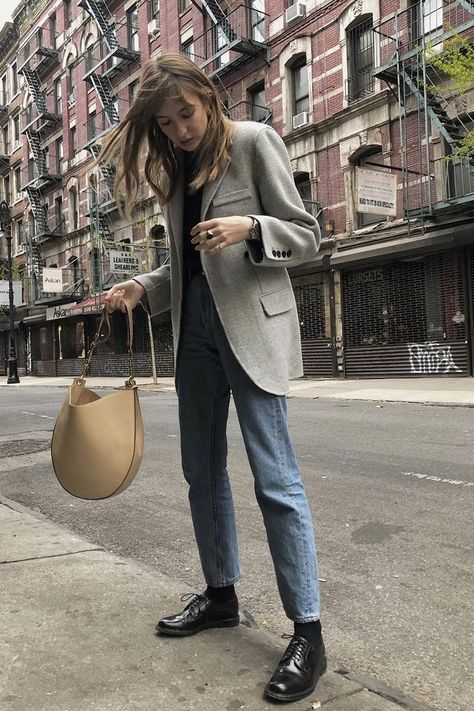 Minimalist Moda, Looks Street Style, Blazer Outfits, 가을 패션, Looks Style, Mode Outfits, Outfits Casuales, Parisian Style, Leather Fashion