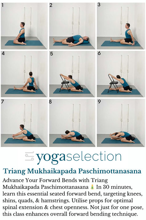 Triang mukhaikapada paschimottanasana, in-depth learning Viparita Dandasana, Supta Virasana, Hero Pose, Chair Pose Yoga, Forward Bend, Chair Pose, Yoga Iyengar, Iyengar Yoga, Daily Yoga