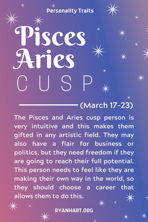 A Pisces Aries cusp is a person who was born between March 17-23. They have the personality traits of both a Pisces and Aries. Aries And Pisces Friendship, March 17 Zodiac Sign, Aries X Pisces, Aries Qualities, Aries Pisces Cusp, Pisces And Aries, Pisces Wallpaper, March Aries, Cusp Signs