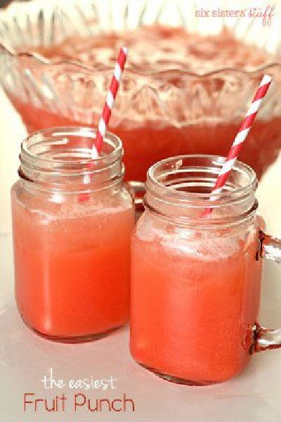 The Easiest Fruity Party Punch Recipe Shower Punch, Fruity Party, Glace Fruit, Fruit Punch Recipe, Alcoholic Punch Recipes, Non Alcoholic Punch, Baby Shower Punch, Easy Punch, Party Punch Recipes