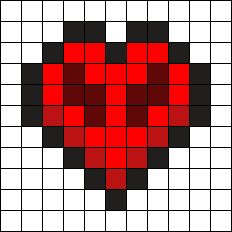 Minecraft Hearts Pixel Art, Minecraft Heart Perler Beads, Minecraft Heart Template, Minecraft Pearl Beads, Minecraft Heart Pixel Art, Minecraft Heart Build, Perler Bead Patterns Minecraft, Minecraft Hearts, Philza Cosplay