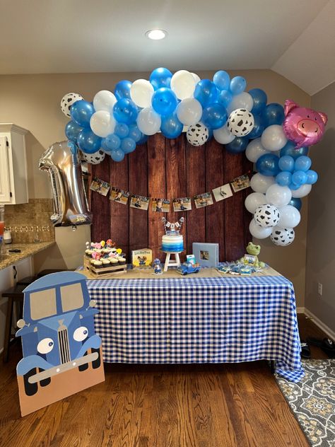 Little Blue Truck 1st Birthday Party, Little Blue Truck Birthday Party 1st, Little Blue Truck Birthday Party, Blue Truck Birthday Party, Truck Theme Birthday, Little Blue Truck, Truck Birthday Party, Boys 1st Birthday Party Ideas, Boy Birthday Party Themes