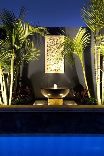 Garden Lighting Diy, Bali Garden, Balinese Garden, Outdoor Water Features, Diy Water, Garden Light, Water Features In The Garden, Water Walls, Charming Garden