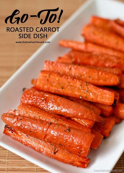 Carrots With Thyme, Easy Roasted Carrots, Carrot Side Dish, Carrot Recipes Side Dishes, Carrots Side Dish, Roasted Carrot, Side Dishes For Chicken, Carrot Recipes, Veggie Side Dishes