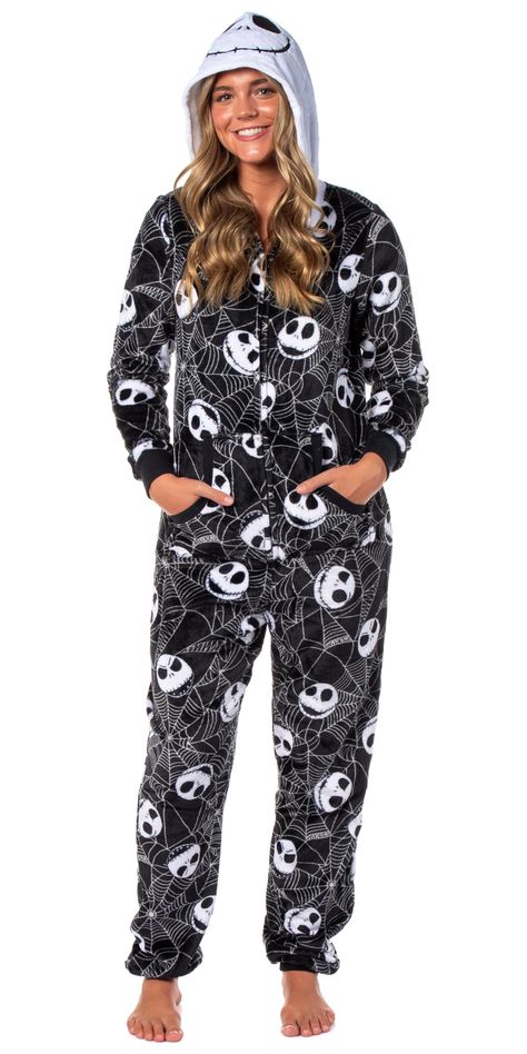 PRICES MAY VARY. Jack Skellington and Spider Web Design: Step into the spooky spirit of Halloween or enjoy year-round comfort with this Nightmare Before Christmas Union suit! Featuring an allover Jack Skellington and spider web design, this one-piece loungewear perfectly captures the eerie charm of the beloved movie. The bold and fun pattern is great for fans who want to showcase their love for the Pumpkin King Sizing: Listed in Women's sizes. This union suit is available in multiple sizes and c Beloved Movie, Pajama Outfit, Disney Nightmare Before Christmas, Union Suit, Christmas Onesie, Pumpkin King, One Piece Pajamas, Jack Skellington, Christmas Women