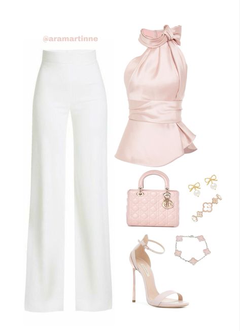 Cute Outfit Girly, Pink And White Outfit Ideas Classy, White And Pink Outfit Classy, Elegant Girly Outfits, Fancy Business Outfits, Classy Outfits Pink, Boss Babe Outfits Classy, Pink Lawyer Aesthetic, Graduation Attire For Women