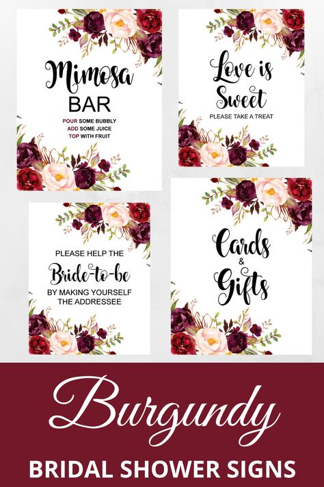 Bridal Shower Ideas Burgundy, Bridal Shower Burgundy, Maroon Bridal Shower Ideas, Red And Gold Bridal Shower Ideas, Red Roses Bridal Shower Theme, Burgundy Bridal Shower Ideas, Red Bridal Shower Ideas, Bridal Shower Ideas Decorations, Bridal Shower Food Table