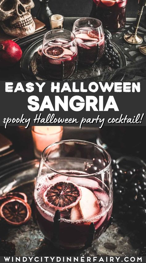 Halloween Sangria, Spiced Simple Syrup, Small Halloween Party, Halloween Alcohol, Plant Stand Table, Garden 2023, Cocktail Party Food, Spooky Halloween Party, Halloween Wine