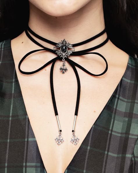 A new age of accessories has arrived!   https://www.disturbia.co.uk/collections/womens-new  #disturbiaclothing #disturbiacommunity #altfashion #gothicfashion #disturbiajewellery Cord Choker, Creatures Of The Night, Suede Cord, Alt Fashion, Gothic Architecture, Cross Charms, Black Stone, Gothic Fashion, Egift Card