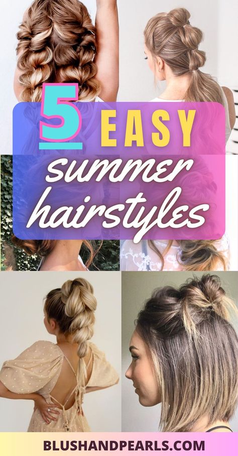 Swim Hairstyles, Pool Day Hair, Easy Summer Hair, Summer Hairdos, Summer Ponytail, Easy Beach Hairstyles, Easy Updos For Long Hair, Hair Colorful, Ponytail Hairstyles Easy