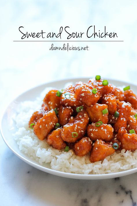 Baked Sweet And Sour Chicken, Resep Seafood, Chinese Food Recipes, Sweet And Sour Chicken, Sweet Sour Chicken, Sweet N Sour Chicken, Recipes Sweet, Chinese Chicken, Low Cholesterol