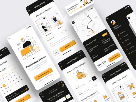 Ui Design Principles, Mobile App Design Inspiration, App Interface Design, Mobile Ui Design, Delivery App, App Design Inspiration, Package Delivery, App Interface, Mobile App Ui