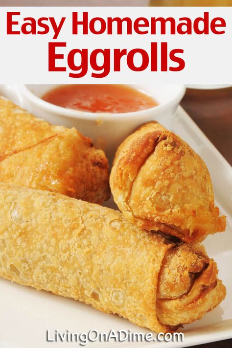 Easy Homemade Egg Rolls, Eggrolls Recipe, Recipe Chinese Food, Chinese Egg Rolls, Egg Rolls Recipe, Homemade Egg Rolls, Chinese Food Recipes, Chicken Egg Rolls, Homemade Chinese Food