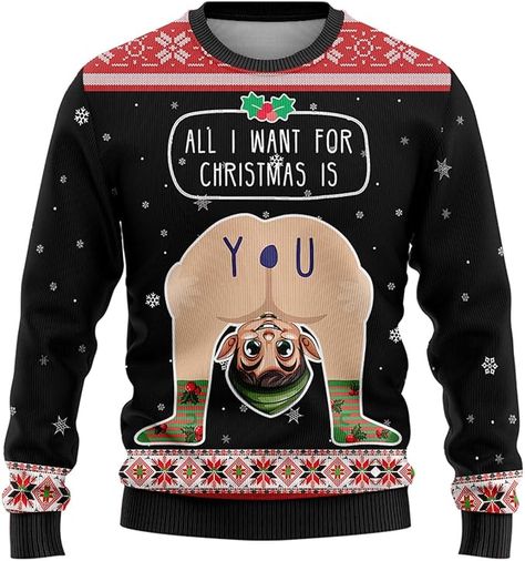 Take your ugly sweater to the offensive level with this stunning beauty. Shake the room when you walk in and surprise everyone Ugly Sweater Ideas, Ugly Christmas Sweater Ideas, Christmas Sweater Ideas, Dirty Joke, Unique Ugly Christmas Sweater, Ugly Sweater Funny, Woolen Sweater, Personalized Grandma Gifts, Sweater Ideas