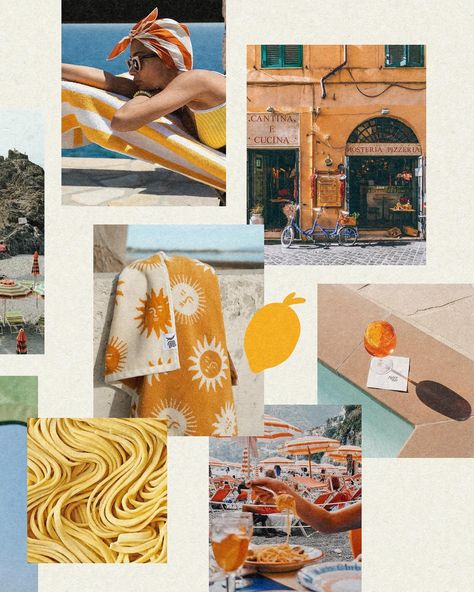 italian summer mood board 〰️ the inspiration behind my “amalfi coast going places” art print 🍋🍝🌊🍷 shop this print and others from my “going places” collection (its way cuter than a cheesy souvenir 😉) Summer Mood Board, Summer Mood, Going Places, Italian Summer, Love Languages, Amalfi Coast, Color Of Life, My Happy Place, Amalfi