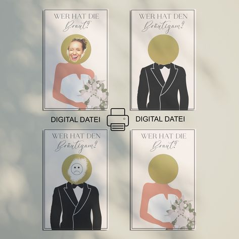 ❗️❗️Please note that our offer is exclusively a digital file for download. No physical version will be shipped.❗️❗️ The game 'Who has the bride or the groom?' is an interactive game that is perfect for wedding parties or bachelor/bachelorette parties and offers plenty of entertainment for guests. Each guest receives a scratch card with either the bride or groom hidden under a scratch layer. Guests then scratch their cards free to reveal whether they have the bride or groom. Those who uncover the Wedding Scratch Card, Game Wedding, Bride Card, Bachelor/bachelorette Party, Stag Party, Scratch Card, Interactive Game, Wedding Parties, Bachelorette Parties