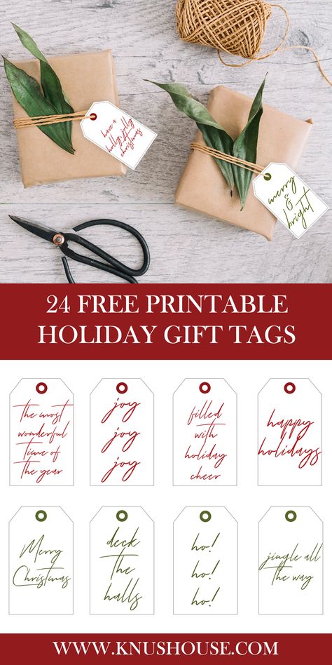 Christmas Tag Printable Free, Gift Toppers Christmas, Christmas Present Labels, Wrapping Paper Bows, Mini Gifts, Holiday Gift Tags Printable, Paper Bows, Christmas Delights, Gift Labels Christmas