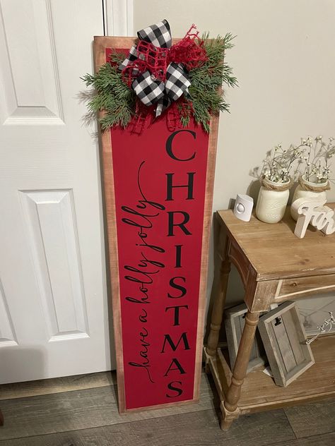 4 foot Christmas porch leaner Have a holly jolly Christmas All painted no vinyl Christmas Sign Outdoor, Last Name Porch Leaner, Tall Christmas Signs Wood, Tall Christmas Porch Signs, Christmas Leaning Boards, Welcome Porch Leaner Sign, Winter Porch Leaner Sign, Interchangeable Porch Leaner, Porch Leaner Sign Diy Christmas