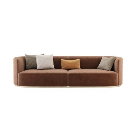 An expression of revered Portuguese craftsmanship, the Domkapa Chloe curved sofa is a sophisticated seating solution that is suited to a variety of spaces.###ABOUT###THE INSPIRATION YOU NEEDIn addition to being a destination for comfort, your sofa is also the most important decorative element of your living room decor, as it greatly informs the aesthetic of your room. With its stately presence, the Chloe sofa sets a stylish precedent to build your decor around. Why not pair with an accent chair Furniture Images, Plan 2d, Online Interior Design Services, Round Sofa, Brown Living Room, Brown Sofa, Curved Sofa, Online Interior Design, Velvet Sofa