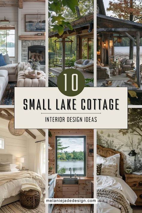 Looking for small lake cottage interior design ideas? Discover cozy decor, space-saving solutions, and stylish layouts perfect for lakeside living. #LakeCottage #InteriorDesign #CozyLiving Lake Bedroom Ideas Cottage Style, Lake Cabin Decorating Ideas Interiors, Small Cottage Decorating Ideas, Cozy Lake House Lakeside Cottage, Small Home Space Saving Ideas, Lake Decorating Ideas Lakeside Cottage, Lake Houses Interiors, Cottage Lake House Interiors, Lake House Inspiration