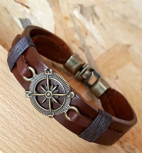 Bracelet With Name, Bracelets Leather, Compass Bracelet, Men Bracelets, Personalized Leather Bracelet, Genuine Leather Bracelet, Wide Cuff Bracelets, Men Bracelet, Mens Anniversary Gifts