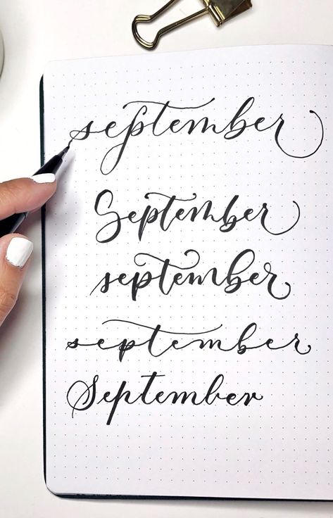 Modern Calligraphy + Lettering on Instagram: “Write with me! 🖊 Here are some ideas for writing September. Which style do you like best: 1,  2, 3, 4, or 5?  With these variations, I…” Write With Me, Ideas For Writing, Calligraphy Lettering, Calligraphy Letters, Modern Calligraphy, Lettering Fonts, Some Ideas, 1 2 3, Chalkboard