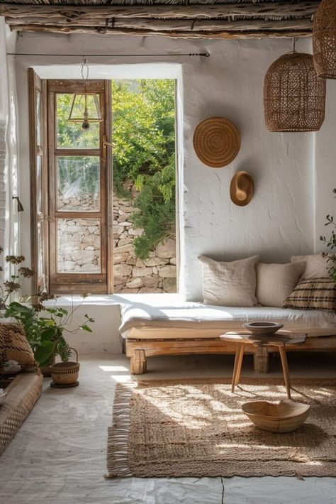 29 Scandi Boho Decor Ideas for a Harmoniously Stylish Home 27 Boho Home Decor Minimalist, Scandi Boho Decor, Scandi Boho Living Room, Scandi Cottage, Scandi Kids Room, Rustic Minimalism, Minimal Rustic, Boho Decor Ideas, Minimalist Spaces