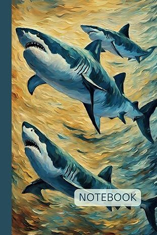 Shark Notebook: Ocean-Themed Lined Journal | 6"x9" | 120 Pages | Matte Cover Shark Notebook, Ed Books, Lined Journal, Cool Notebooks, Composition Notebook, Ocean Themes, School Office, Coloring Books, Ghost