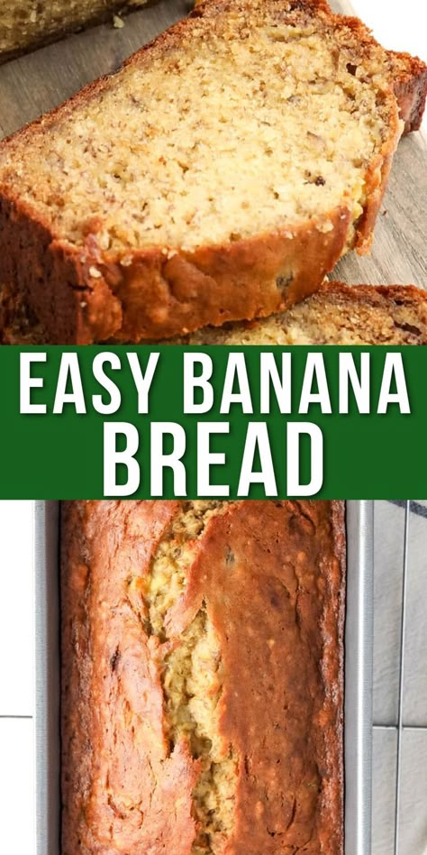 banana bread on a plate Best Ever Banana Bread, Banana Bread Recipe Easy Moist, Banana Nut Bread Recipe, Pudding Chia, Nut Bread Recipe, Banana Bread Recipe Moist, Homemade Banana Bread, Moist Banana Bread, Easy Banana Bread Recipe