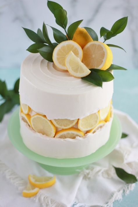 Lemon Slice Fault Line Cake - Baking with Blondie Baking With Blondie, Fault Line Cake, Orange And Almond Cake, Lemon Cake Easy, Blueberry Lemon Cake, Dessert Aux Fruits, Läcker Mat, Blueberry Cake, Lemon Slice