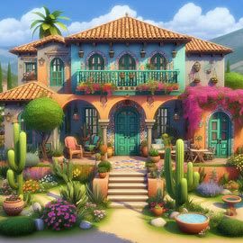 Sims 4 Moroccan House, Sims 4 Mexican, Mexican Hacienda Floor Plans, Mexican House Plans, Hacienda Floor Plans, Mexican Haciendas, Mexican House, Moroccan Houses, Mexican Hacienda