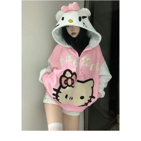 Medium Hello Kitty Hoodie, Student Couple, Cartoon Kitty, Plush Jacket, Couples Sweaters, Pink Hello Kitty, Sweatshirt Zipper, Cute Kitty, Pink Spring