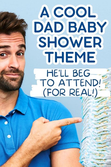 Need a dad baby shower idea or creative co-ed shower idea / fun couple's baby shower? This unique father party idea will have him BEGGING to go to baby showers! (Seriously!) Check out this funny baby shower theme that dads LOVE! Great alternative to a traditional baby shower and funny baby shower ideas for dads to be! #babyshowers #dadshower #dudeparty #newfather #showerideas #newparents #dadparty #diaperparty #fathershowers Baby Shower Ideas For Dad To Be, Daddy Shower Ideas New Dads, Baby Shower For Men New Dads, Guys Baby Shower Ideas, Baby Shower For Coworker, Male Baby Shower Ideas, Men’s Baby Shower Ideas, Dad Shower Ideas, Baby Shower For Dad To Be