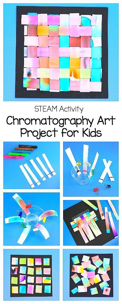 STEAM / STEM Activity for Kids: Art Project Using Chromatography- Kids explore the science of chromatography and turn their final products into gorgeous artwork- weaving and collages using the chromatography strips. A fun science and art activity for preschool, kindergarten, and all elementary grades! via @https://www.pinterest.com/cmarashian/boards/ Science Art Projects, Steam Activity, Steam Art, Steam Ideas, Steam Projects, Steam Activities, Kids Exploring, Art Activities For Kids, Camping Art