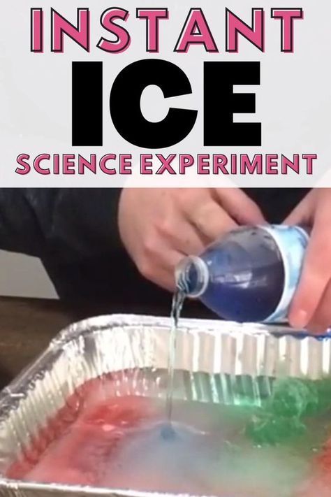 Check out this cool science experiment for kids and turn water into ice instantly! This is such a fun learning activity for kids and adults! Plus get more ideas for indoor activites here! Fizzing Ice Experiment, Cool Experiments To Do At Home, Ice Projects For Kids, Ice Projects For Preschool, Fun Preschool Science Experiments, Kindergarten Science Experiments At Home, Summer Experiments For Preschool, Ideas For Science Fair Projects, Ice Experiments For Preschool