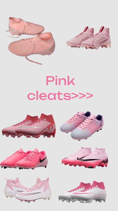 #soccer#pink#football#cleats Pink Football Cleats, Pink Soccer Cleats, Volleyball Gear, Pink Football, Flag Football, Girly Accessories, Football Cleats, Soccer Cleats, Volleyball