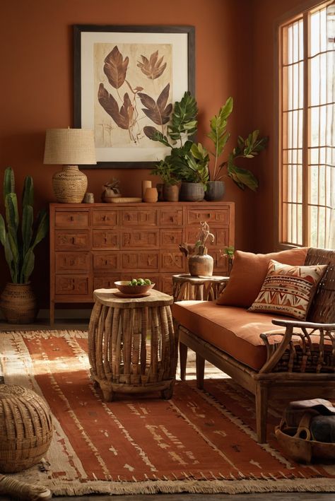 Discover how incorporating warm terracotta hues can transform your space into an inviting sanctuary in 2024. Uncover the latest trends here. #ad     #Colortrend #wallpaint2024  #color2024  #DIYpainting  ##DIYhomedecor  #Fixhome Terracotta And White Living Room, Terracotta Sitting Room, Terra Cotta Home Decor, Tuscan Terracotta Dulux Paint, Terracotta Decor Living Rooms, Teracota Interior Wall, Light Terracotta Walls, Terracotta Living Room Decor, Warm Tones Living Room