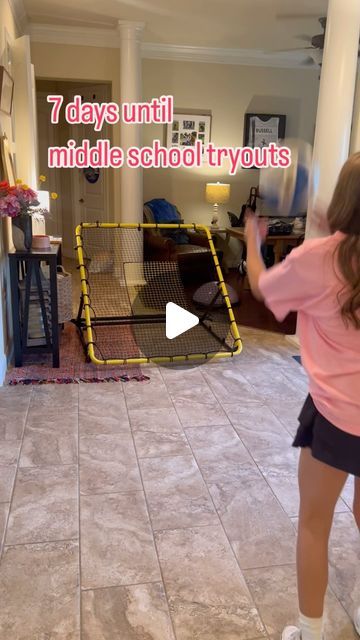 Charly Russell on Instagram: "7 days until middle school tryouts! REBOUNDER day.   The link 🔗 for my rebounder is in my bio as well as in my Amazon storefront in home practice essentials.  1x30 hit and catch 1x30 hit, pass 1x30 continuous hits 1x30 pepper- hit, pass, set  50 sets (weighted ball) 50 high,low sets 20 Superman sets (core)  #charsvballjourney #voleyball #volleyballplayer #volleyballgirls #volleyballislife #vballislife #vball #vballgirls #setter #rebounder #rebounderworkout #rebounderdrills #volleyballdrills #tryouts #volleyballtryouts #vballtryouts" Rebound Board Volleyball, Diy Soccer Rebounder, Rebounder Volleyball, Right Side Hitter Volleyball, How To Get Better Ball Control Volleyball, Volleyball Rebounder, Ball Control Drills Volleyball, 4-2 Volleyball Rotation, Volleyball Tryouts