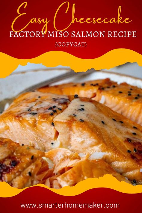 Cheesecake Factory Miso Salmon Recipe, Cheesecake Factory Salmon Recipe, Miso Salmon Cheesecake Factory, Miso Salmon Recipe, Miso Salmon, Cheesecake Factory Recipes, Salmon Soy Sauce, Seafood Entrees, Easy Salmon Recipes