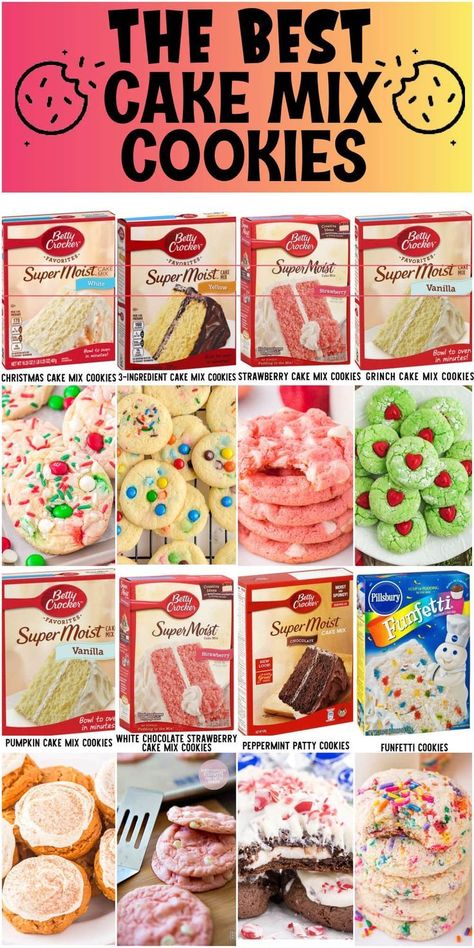 Cake Mix Cookies In A Jar, Cakemix Christmas Cookies, Butterfinger Cake Mix Cookies, Desserts From Cake Mix Boxes, Cookies With Pudding Mix In Them, Cake Mix Oatmeal Cookies, Crinkle Cookies Recipe Cake Mixes, Simple Cookie Recipe, Best No Bake Cookies