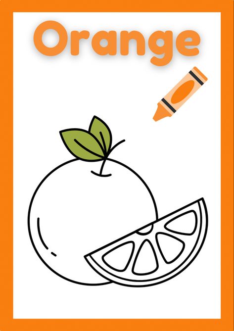 coloring book pages, coloring book and crayons, coloring book for kids, coloring book pages easy, coloring sheets printable easy, coloring book pages Color Theme Activities For Toddlers, Orange Coloring Sheet, Orange Activities For Preschool, Color Orange Activities For Preschool, Color Red Activities For Preschool, Colours Name For Kids, Letter T Activities, Coloring Materials, Nursery School Activities