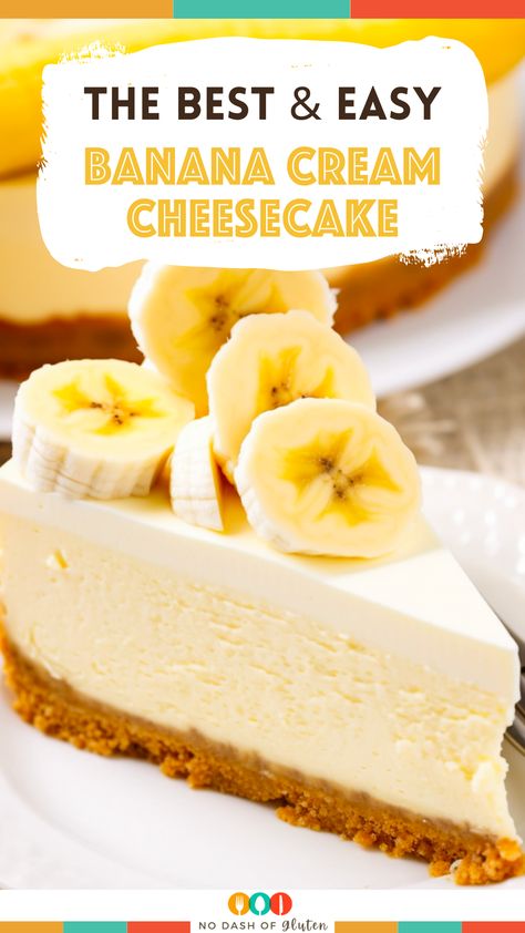 Discover the joy of homemade Banana Cream Cheesecake! A delectable blend of rich cream cheese, sweet ripe bananas, and a buttery vanilla wafer crust. Each layer is crafted to perfection, offering a symphony of flavors. Ideal for any occasion, this cheesecake promises to be the star of your dessert table. Don't just take our word for it, try it yourself and experience the bliss in every bite. Pin this recipe now and bring a slice of heaven into your kitchen! Banana Cream Recipes Desserts, Cream Cheese Cool Whip Cheesecake, Easy Banana Cheesecake, Banana Cream Pie Cheesecake, Easy Homemade Cheesecake, Banana Cheesecake Recipe, Banana Cream Cheese, Cheesecake Banana, Vanilla Wafer Crust