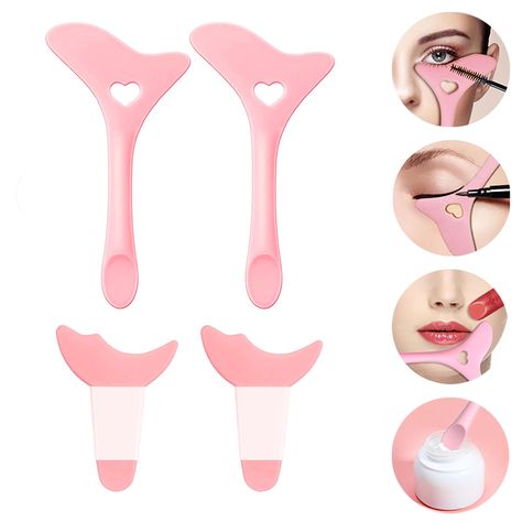 PRICES MAY VARY. 【Multifunctional Eye Makeup Tool】: you will receive 4 pieces of silicone eyeliner stencil tools. The multi-angle curved design help you easily and quickly complete the process of eyeliner, eyebrow pencil, eye shadow, lash brush and eye makeup, or even as a lip ruler, make your lipstick no longer overflow. Also, the handle segment we designed as a mask/cream scoop. 【Easy To use】：This eyeliner helper tools is easy to operate, just follow the prompts to fit the position you need to Eyeliner Stencils, Mascara Shield, Eyeliner Techniques, Drugstore Makeup Tutorial, Eyeliner Stencil, Makeup Starter Kit, Eye Makeup Tools, Kajal Eyeliner, Eyebrow Eyeshadow