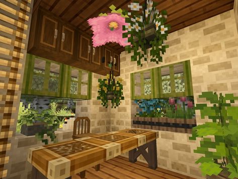 flower shop interior 🌸🍄 Flower Shops Minecraft, Minecraft Interior Layout, Minecraft Florist Shop, Minecraft Fairy House Interior, Shop Interior Minecraft, Minecraft Shop Interior, Minecraft Flower House, Flower Shop Minecraft, Minecraft Flower Shop